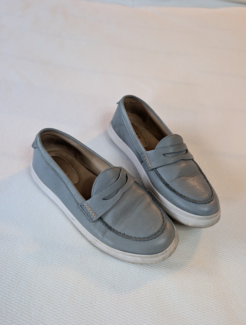 Portland Leather Patina Boardwalk Penny Loafers Glacier Blue 6.5